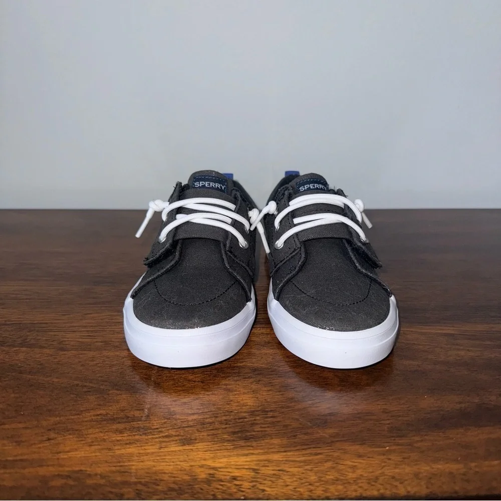 Sperry Top Sider Kids Girls Crest Vibe Junior Sneaker Black Sparkle Size 11 NWOB